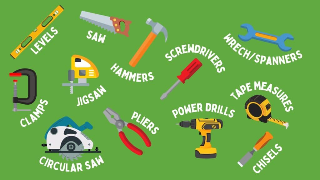 An assortment of tools we can collect