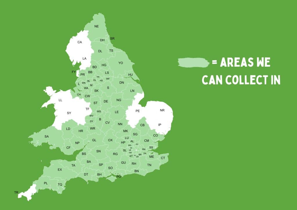 Areas we collect in the UK